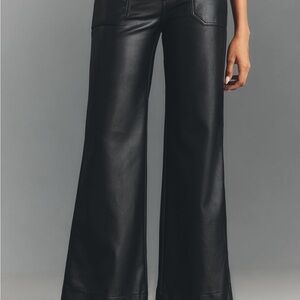 Anthropologie The Rylan Faux Leather Relaxed High-Rise
Flare Pants by Pilcro